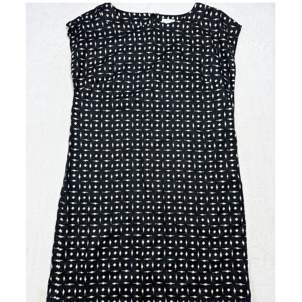JJill Shift Dress Love Linen Black White Diamond Modern Craft Quiet Luxury Sm